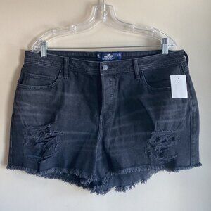 Hollister High Rise Ripped Mom Shorts Size 34